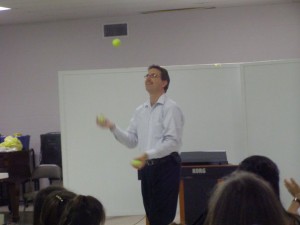 Juggling You go Mr. White-a-rooskie! The Only Adult Brave Enough to do a Talent. Hoorah!