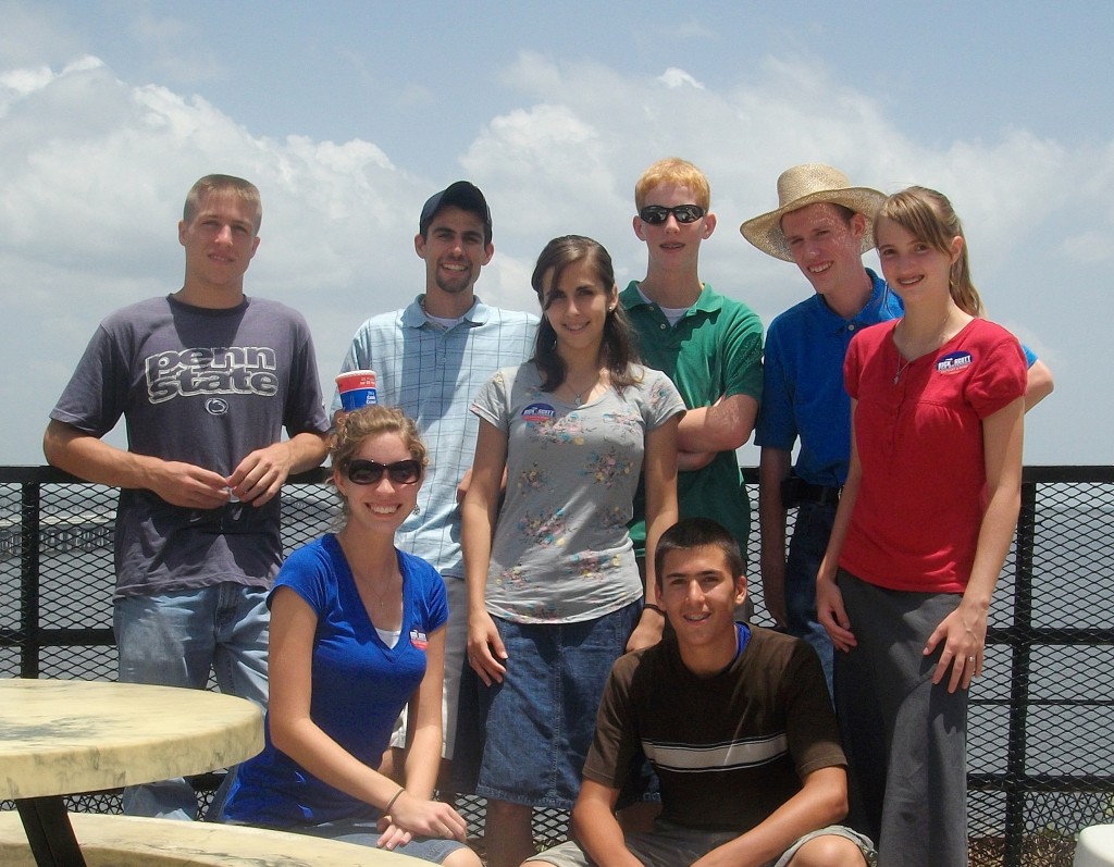 Campaigning From Left: John, Victoria, Aaron, Katy, Spencer, Danny, Jeffery,me
